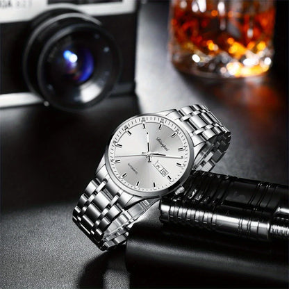 Dianpai men’s automatic mechanical watch – Luxury model, luminescent display, classic and sleek design, stainless steel, water-resistant, with calendar and day-of-the-week display