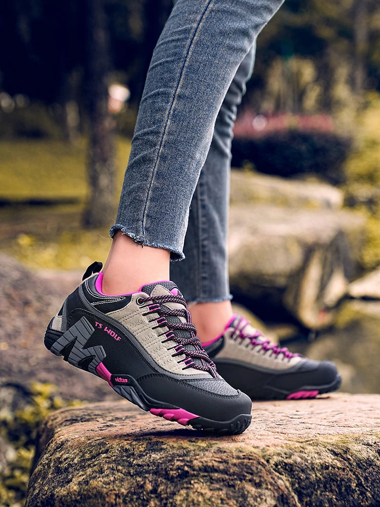 Sapatos de Trekking para Homem Outdoor Lover, Impermeáveis, Botas de Caminhada de Montanha em Couro Genuíno, Sapatos Táticos de Caça Woodland
