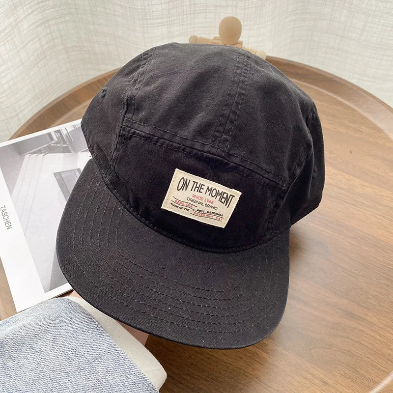 ON THE MOMENT Casquette de baseball 5 panneaux en coton Casquettes snapback Casquettes « Bone » pour homme Casquettes hip-hop originales pour hommes et femmes, réglables