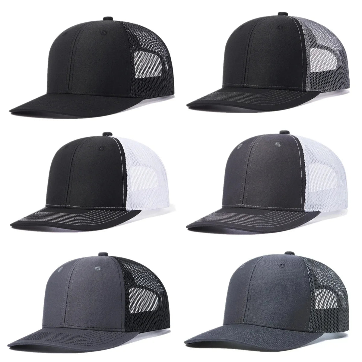 Unisex-Kappe mit leicht gebogener Krempe im Trucker-Stil – Freizeit- und Outdoor-Kappe für Damen und Herren, atmungsaktiv, für den Sommer