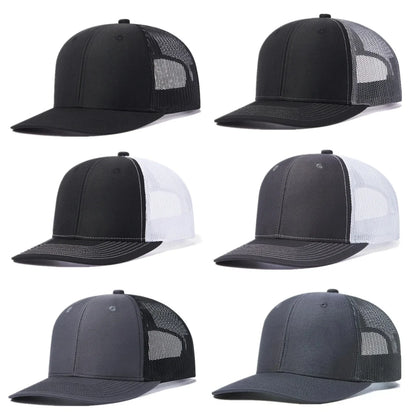 Unisex-Kappe mit leicht gebogener Krempe im Trucker-Stil – Freizeit- und Outdoor-Kappe für Damen und Herren, atmungsaktiv, für den Sommer