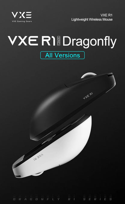 Rato Gaming Sem Fios ATK VXE Dragonfly R1 Pro MAX PAW3395 R1 SE Plus Personalizado para Esports e FPS, Recarregável e Leve