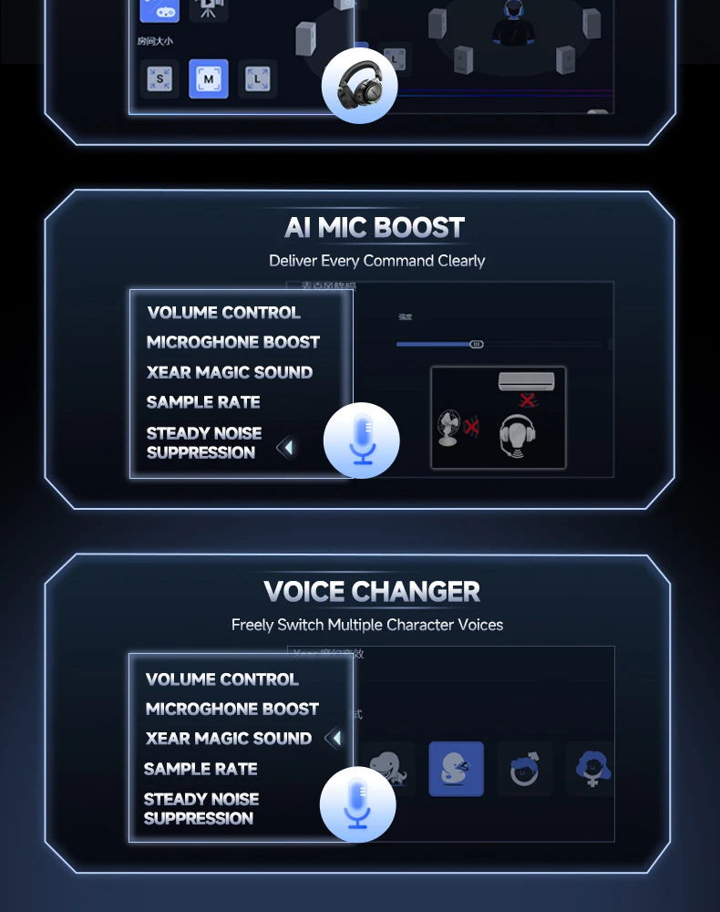 New Wireless Gaming Headphone, Bluetooth 6.0, 53mm Titanium Drivers, 7.1 Virtual Surround Sound, 15ms Zero-Latency, for PC/PS5/Mobile