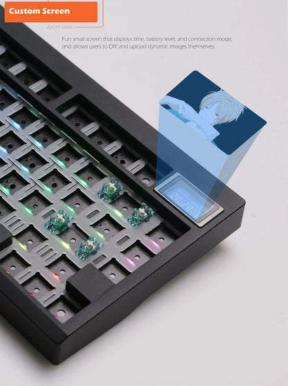 Kit de teclado mecánico ZUOYA GMK81 hot-swappable Bluetooth 2.4G inalámbrico con retroiluminación RGB, estructura gasket y soporte para