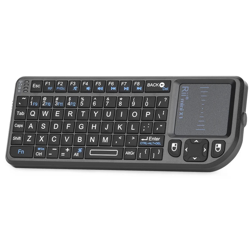Teclado inalámbrico mini original Rii X1 de 2.4GHz en inglés/RU/ES/FR con panel táctil para Android TV Box/PC/portátil