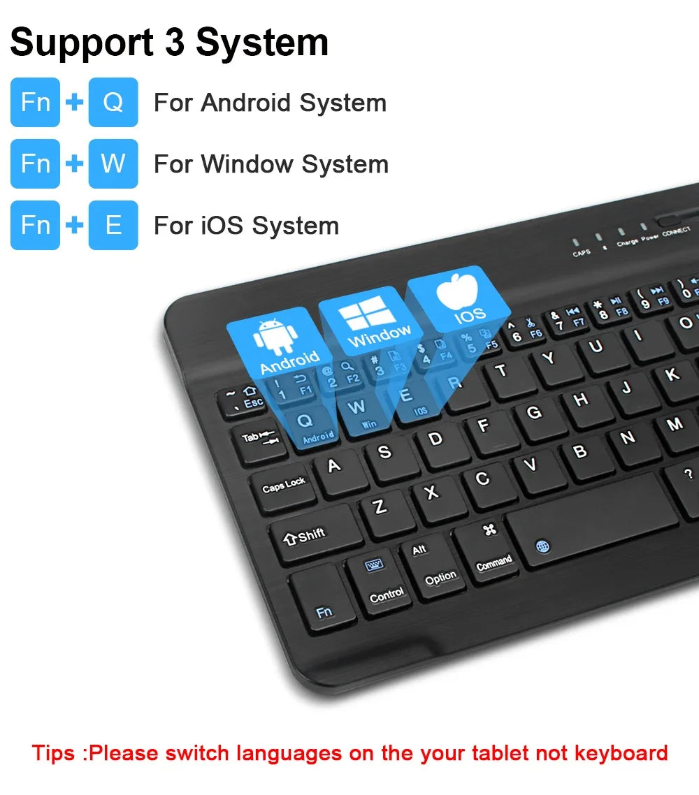 Mini teclado Bluetooth RGB inalámbrico de 10 inch con retroiluminación, panel táctil y compatibilidad con IOS, Android, Windows e iPad