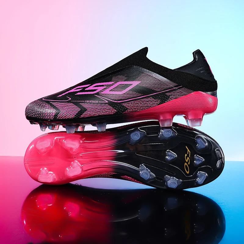Nouvelles chaussures de football pour hommes, antidérapantes, à tige haute, pour terrain en herbe, chaussures de sport pour garçons, crampons d'extérieur très vendus, de haute qualité et légers.
