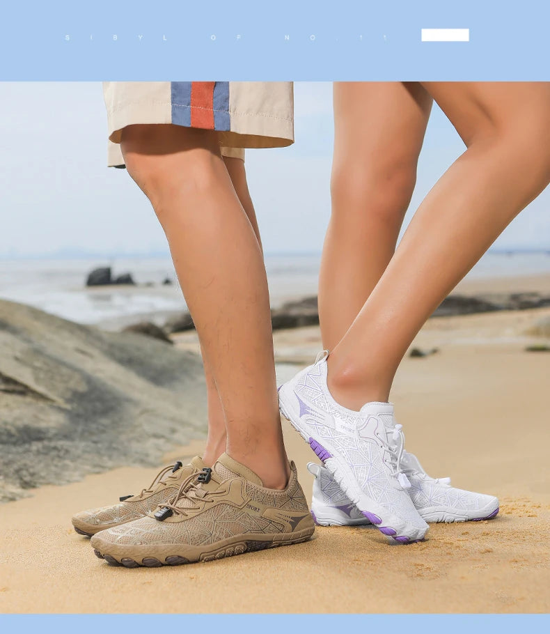 New Barefoot Wading Shoes Men Women Mesh Quick-Drying Beach Shoes Outdoor Non-Slip Swimming Shoes Unisex Water Sports Shoes