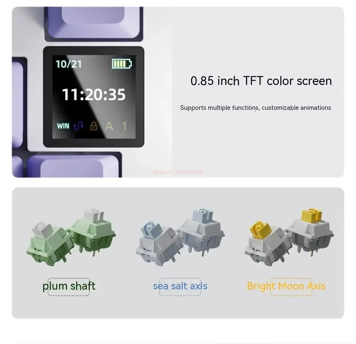 Ajazz AK820 Professional Mechanical Keyboard TFT Screen Multifunctional Knob Game Keyboard 3 Mode Hot Plug RGB Pad Office Gift