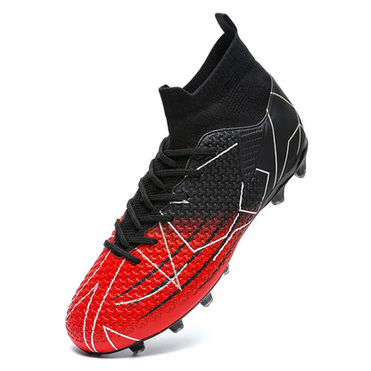 New Professional High Top Football Shoes Artificial Grass Leather Youth Students Training Soccer Shoes for Men And Women Sports