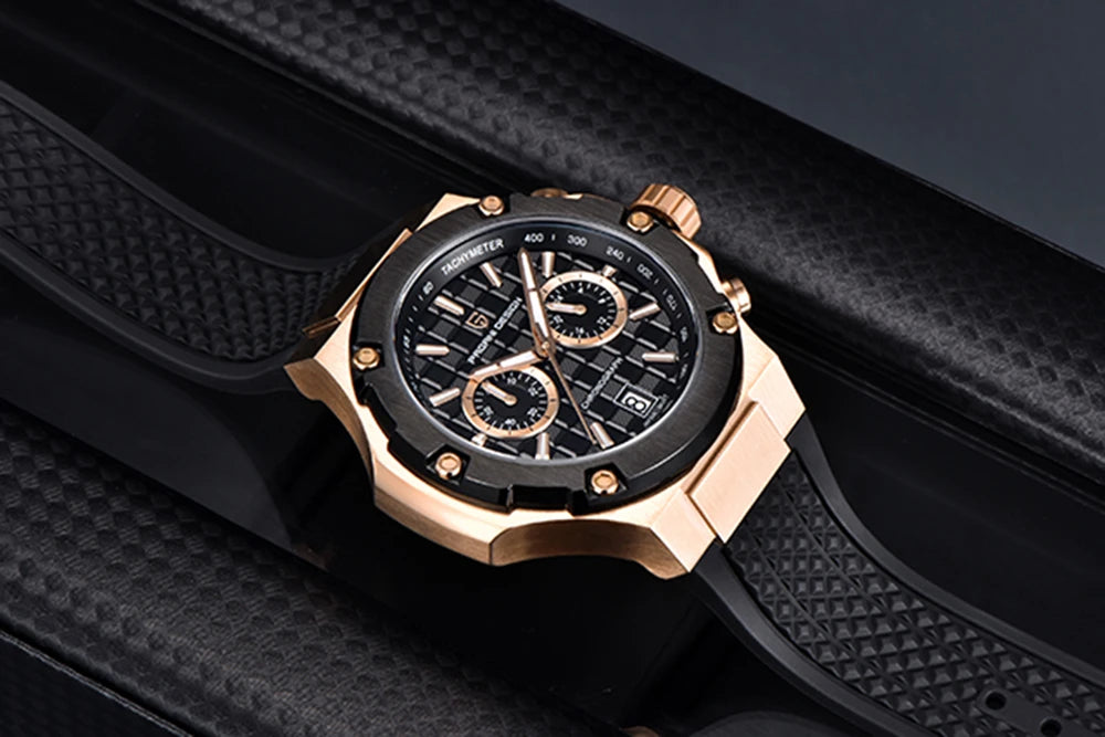 Orologi al quarzo da uomo PAGANI DESIGN – Cronografo sportivo di lusso, impermeabile, dotato di lancette luminescenti e vetro zaffiro con trattamento antiriflesso