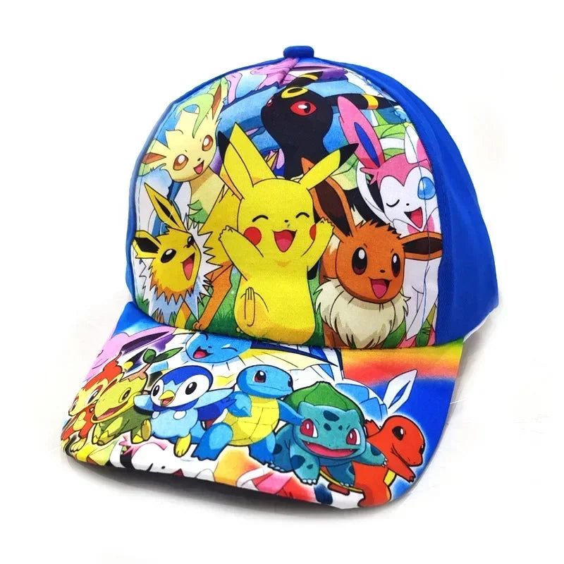 Șapcă de baseball din poliester cu figurină Pikachu din anime-ul Pokémon Go, cu imprimeu de desene animate, cu cozoroc, pentru copii, decorativă, cadou de ziua de naștere