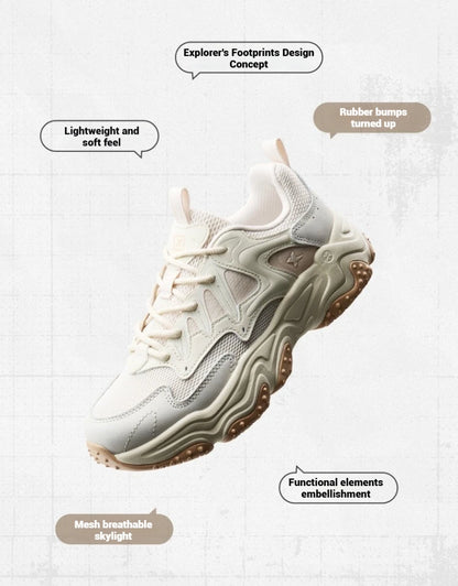 Xtep casual shoes 2025 spring and summer lightweight sports shoes with thick sole, fashionable street style sneakers 875319320004