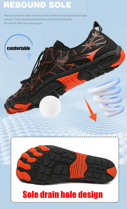 New Barefoot Wading Shoes Men Women Mesh Quick-Drying Beach Shoes Outdoor Non-Slip Swimming Shoes Unisex Water Sports Shoes