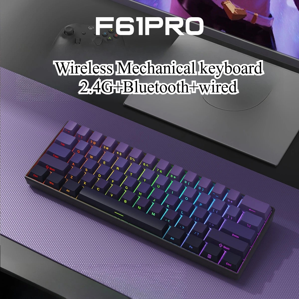 Keyboard Bluetooth Wireless Mechanical keyboards rgb Gamer teclado para tablet mecanico 60% ipad Backlit Mini usb key board