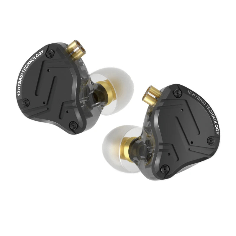 Auscultadores In-Ear com Fio KZ ZS10 Pro X, HiFi, Graves de Monitorização, Cabo Amovível e Microfone