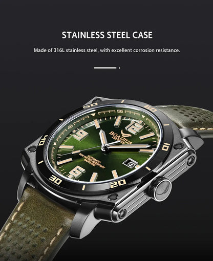 BORIAGE(BOAIJIUA) NH35 Fully Automatic Mechanical Men's Watch Original Design Mechanical Watches  Luminous Wristwatch