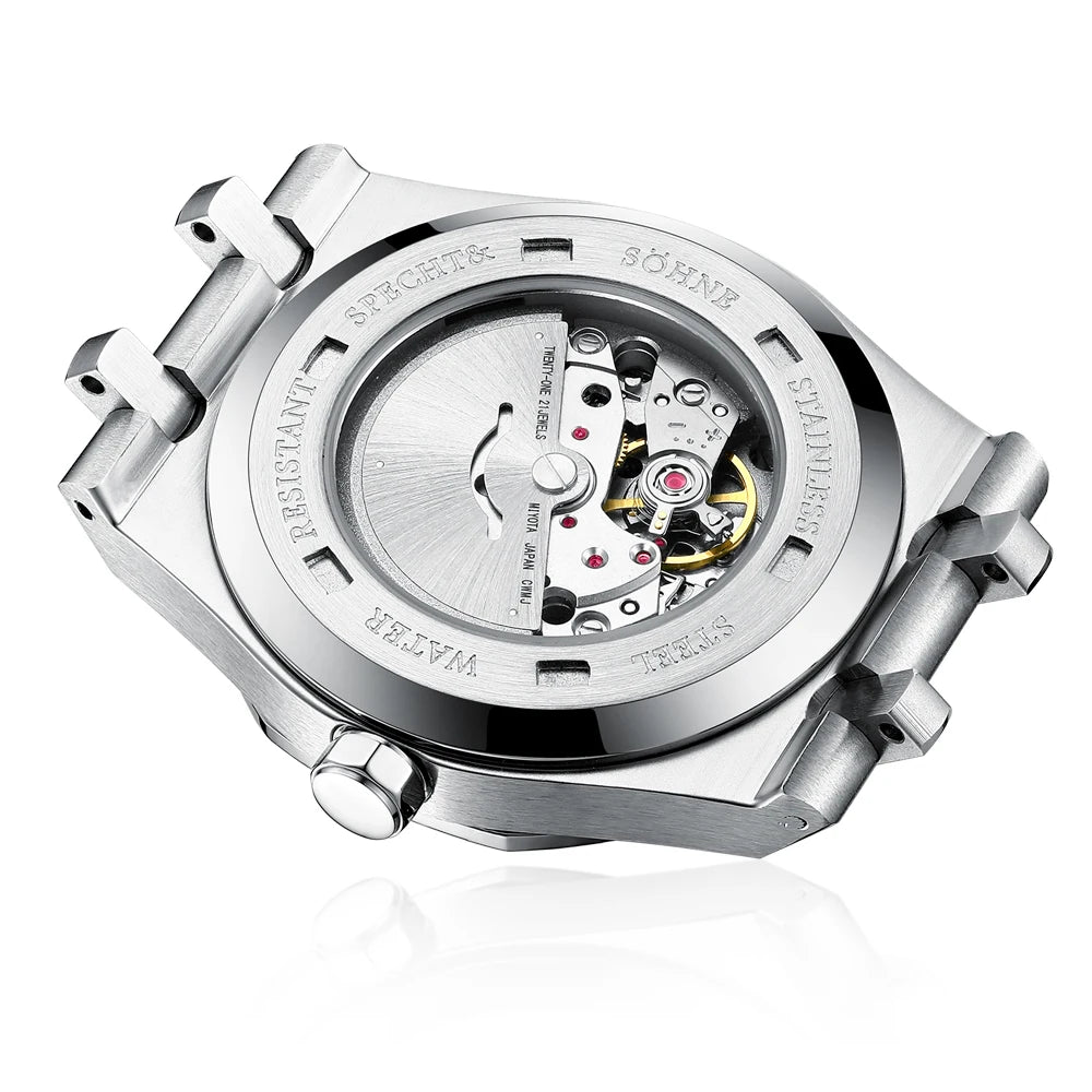 Specht&Sohne New Classic Men's Watch 50M Waterproof Luminous Sapphire Crystal Blue Automatic Mechanical Watches Reloj Hombre