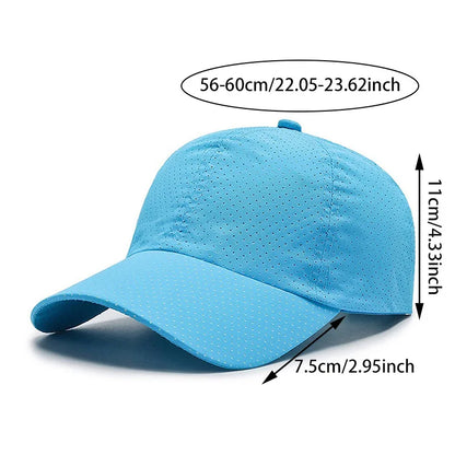 Schnelltrocknende Sonnenkappe für Damen, Outdoor-Freizeit-Sportmütze für Herren, Baseballkappe in Übergröße (60–65 cm), verstellbare Sonnenblende, Schirmmütze