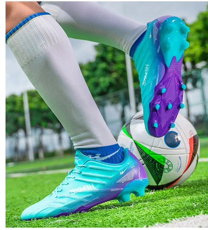 Double Star Adult Youth AG Soccer Cleats Non-Slip Durable Artificial and Natural Grass Football Shoes for Training and Matches Men Women