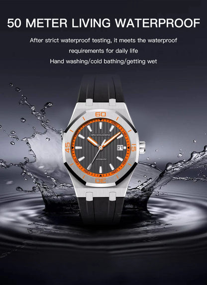 Specht&Sohne New Classic Men's Watch 50M Waterproof Luminous Sapphire Crystal Blue Automatic Mechanical Watches Reloj Hombre