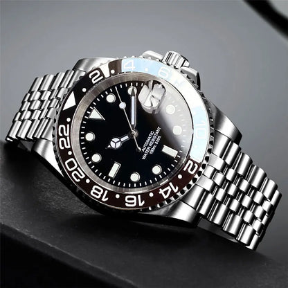 Orologio da uomo automatico 200m impermeabile Miyota8215, orologio subacqueo 40mm con movimento meccanico, luminoso, cinturino Jubilee e fibbia Glide Lock