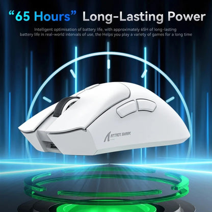 Mouse gaming wireless Attack Shark R1 leggero Bluetooth 2.4G PAW3311 18000DPI ergonomico con macro