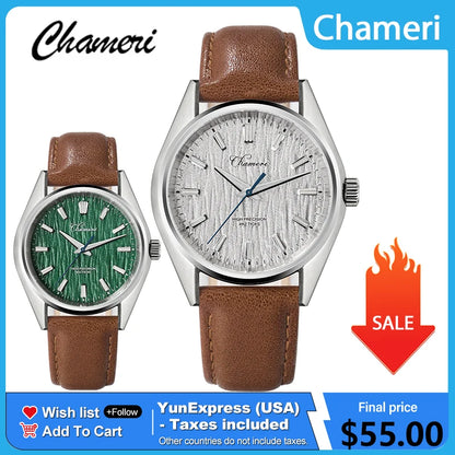 Chameri GS05 40mm Men Quartz Watch VH31 Sweep Second Movement Watches Sapphire Waterproof 100m Stainless Steel Wristwatch