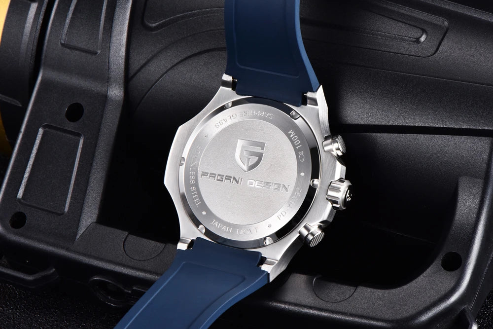 Orologi al quarzo da uomo PAGANI DESIGN – Cronografo sportivo di lusso, impermeabile, dotato di lancette luminescenti e vetro zaffiro con trattamento antiriflesso