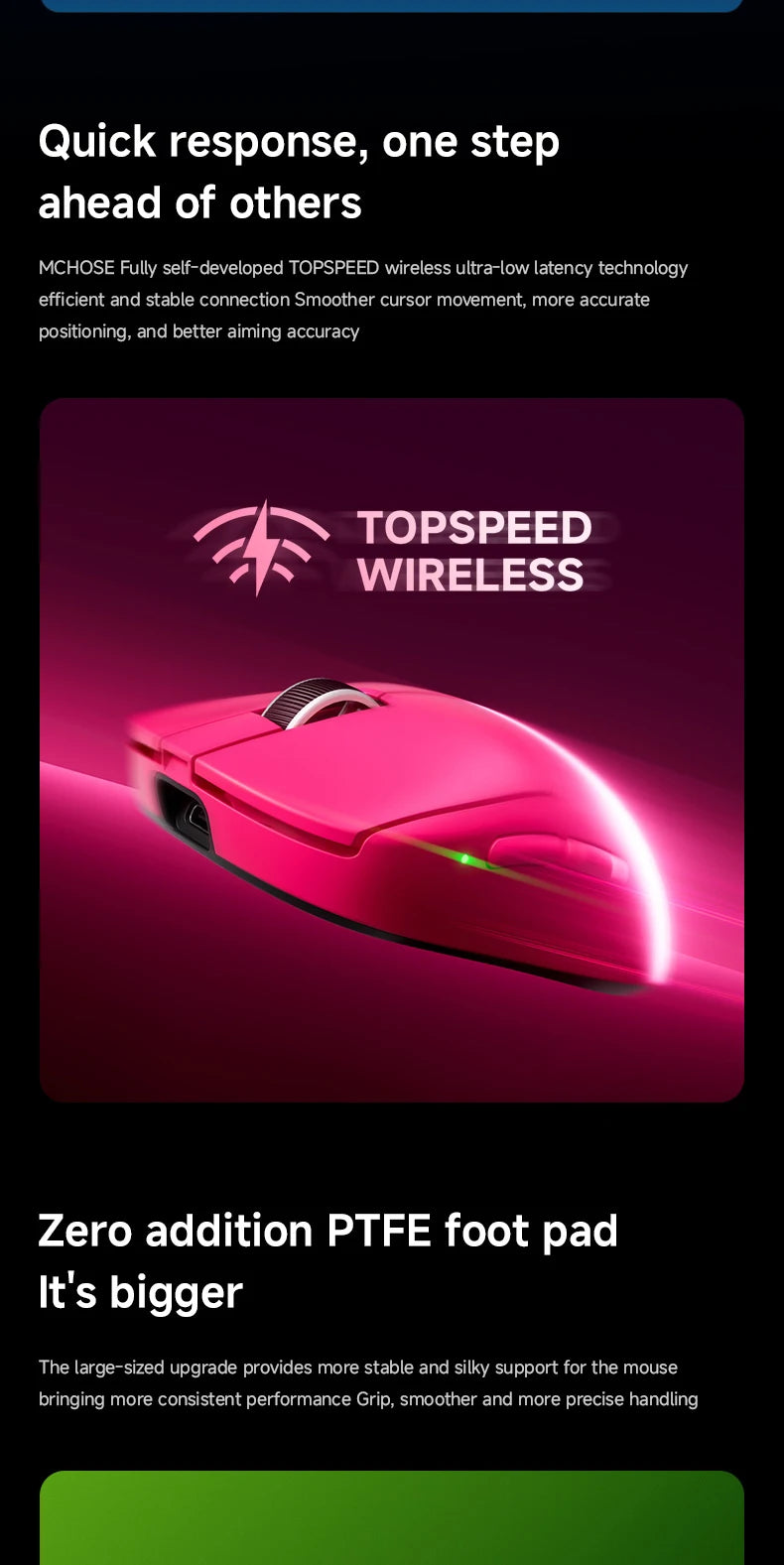 MCHOSE A7 V2 Ultra / Pro Lightweight Wireless Gaming Mouse Dual 8000Hz PAW3950 TI 42000DPI Mice For PC E-sports Gamer