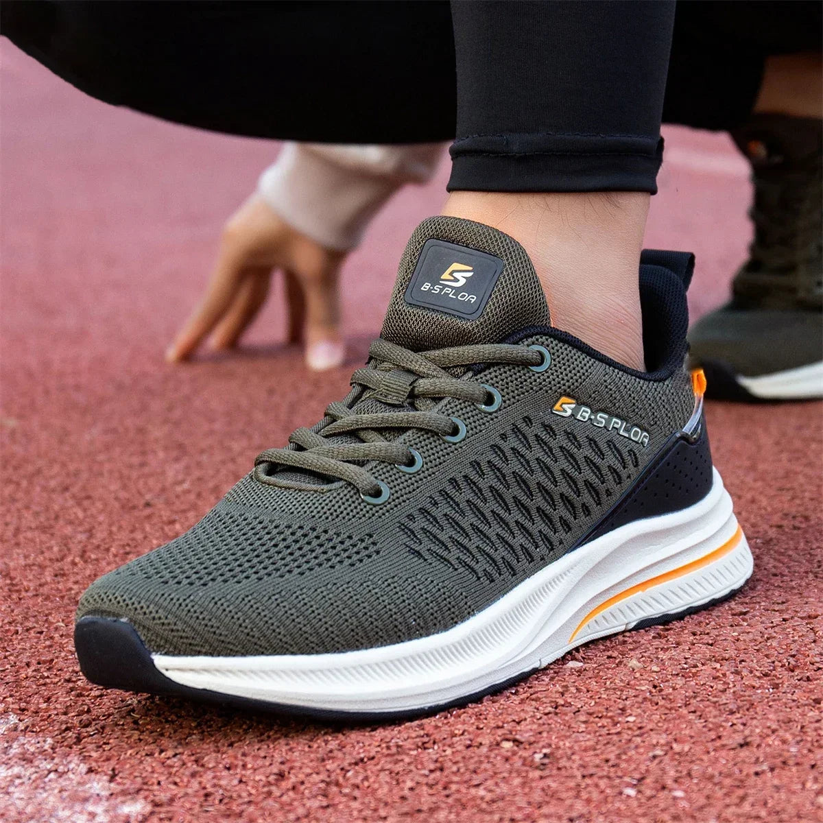 Baasploa – baskets de course pour hommes, grande taille 41-48, nouvelles chaussures de sport en maille respirante, chaussures classiques décontractées, antidérapantes, confortables pour l'extérieur