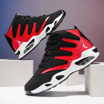 Chaussures de basketball montantes pour hommes, robustes et stables, baskets d'entraînement à lacets, unisexe, adaptées à la course, au sport, au basketball et à la marche. Cadeau idéal pour hommes, léger, confortable,