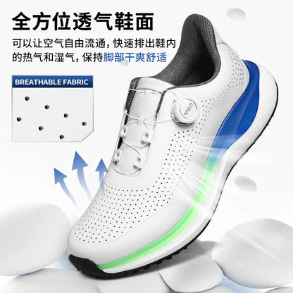 PGM Golf Men’s Sports Sneakers Super Soft Popcorn Midsole Knob Lace Anti-Slip Breathable Golf Shoes