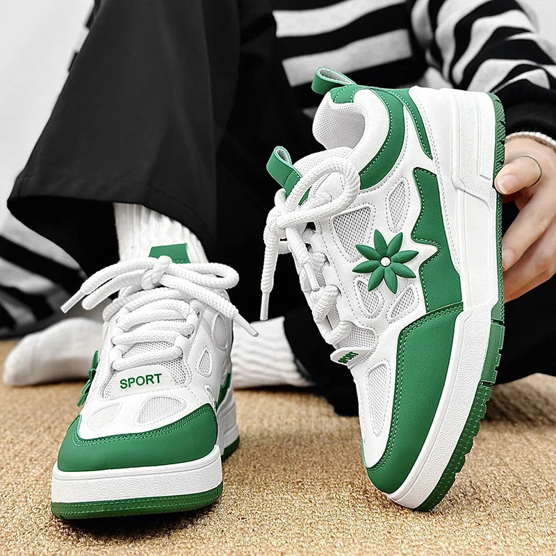 Fashion Men's Shoes Trend Street Skateboard Shoes Man Luxury Brand Training Sneakers Mesh Breathable Casual Shoes Men's Tennis Shoes