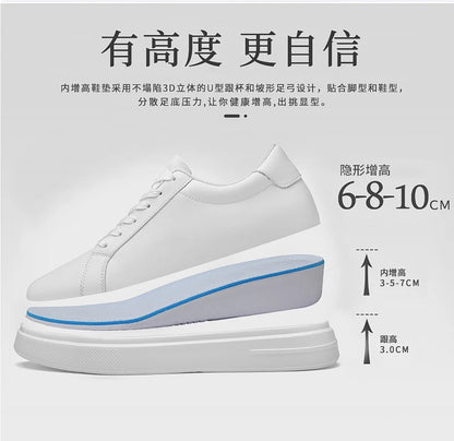 New Men's Sneakers Elevator Shoes Height Increasing Insole 6-10CM High Heels Leather Sport Shoes Men's Shoes
