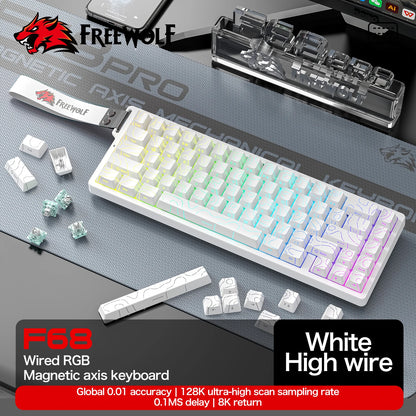 Magnetic Switch Keyboard ATTACK SHARK X68HE X68PRO HE and FREEWOLF F68 Wired F68Pro Wireless for Pro Gaming 0.01mm Rapid Trigger