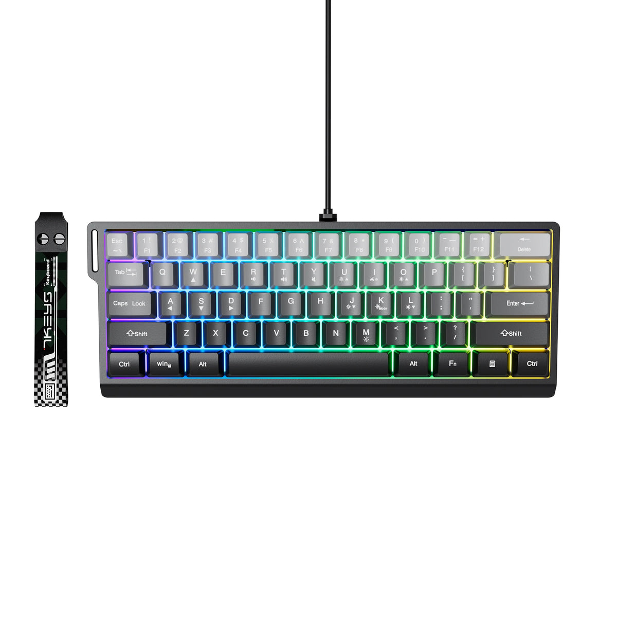 Tastatură cu fir compactă 7KEYS 60%, cu iluminare RGB, capace de taste cu gradient, tastatură de gaming USB pentru PC-uri cu Windows, laptopuri și tablete