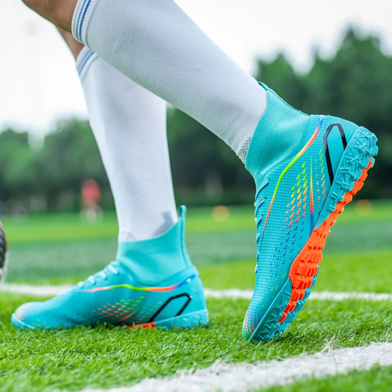 Nuove scarpe da calcio da uomo per erba, traspiranti e morbide, scarpe da calcio outdoor con tacchetti lunghi, comode scarpe sportive da allenamento da uomo