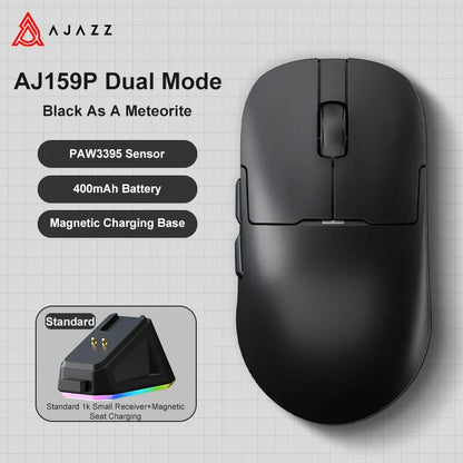 Mouse gaming Ajazz AJ159 PRO/APEX 8000Hz Rebound Rate Paw3950 con schermo a colori, supporto magnetico AJ159P per ufficio e gaming