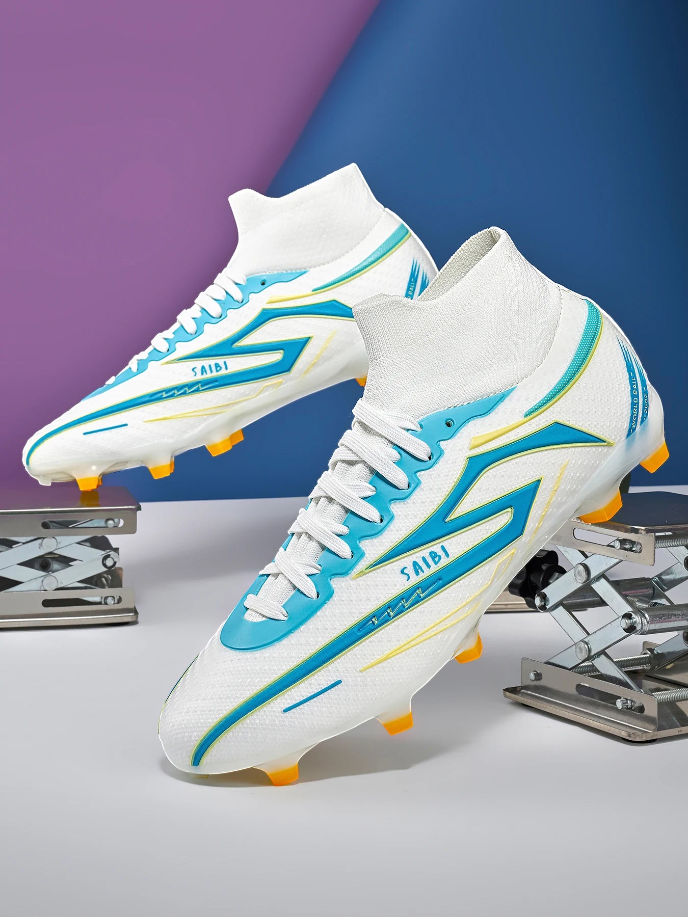 AG/FG Long Studs Soccer Shoes, PU Fabric Mixed Upper, TPU Sole Wear-Resistant Anti-Slip, Men Women Kids Youth Outdoor Sports