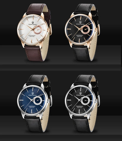 PAGANI DESIGN Men's Casual Quartz Watch Light Luxury All-Match Coated Glass Waterproof Stainless Steel Dial Date Display Watch