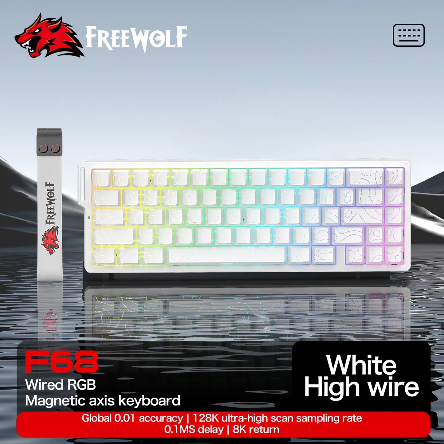 Magnetic Switch Keyboard ATTACK SHARK X68HE X68PRO HE and FREEWOLF F68 Wired F68Pro Wireless for Pro Gaming 0.01mm Rapid Trigger