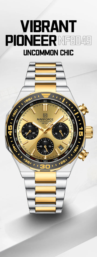 NAVIFORCE Men's Watches Quartz Fashion Business Classic Water Resistant Stainless Steel Strap WristWatch New Male Clock in 2024