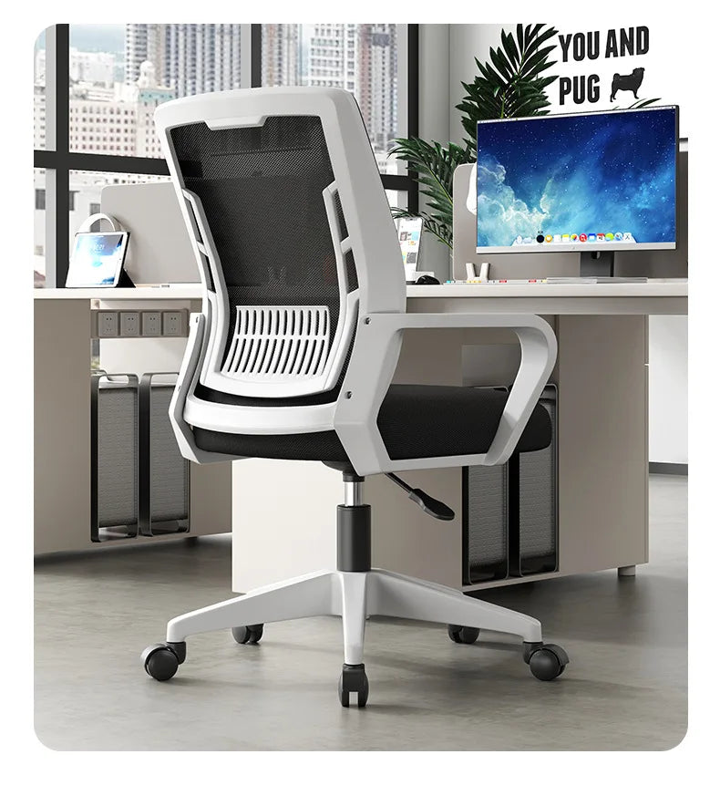 Sedia ergonomica da home office con schienale regolabile in altezza, girevole, supporto lombare, poggiatesta, sedia gaming