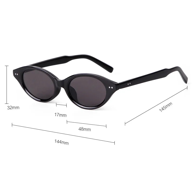 Trend Tortoise Shell Cat Eye Sunglasses 2025 Women Men Brand Designer Sun Glasses Cateye Rivets Narrow Frame Shades Female UV400