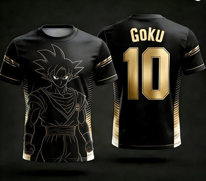 New Dragon Ball Z NO.10 Goku Anime Football Jersey 2026 Summer Plus Size Breathable Jersey Cosplay Short Sleeve T-shirt Y2k