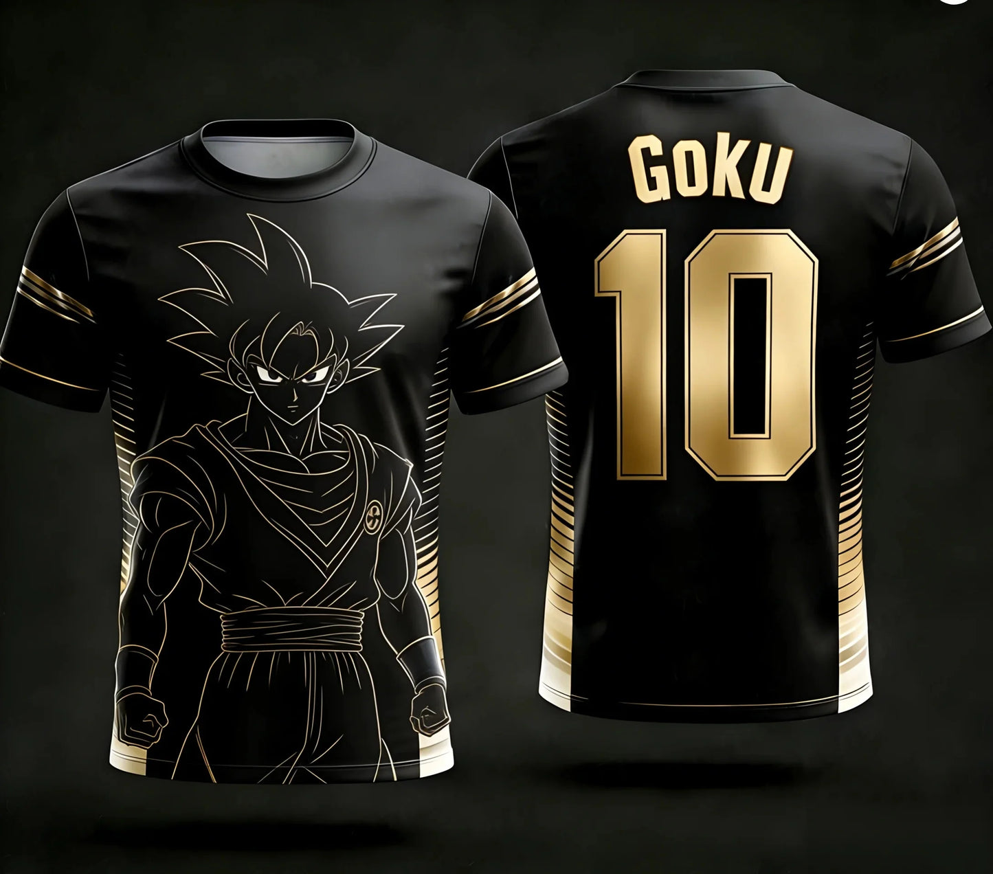 New Dragon Ball Z NO.10 Goku Anime Football Jersey 2026 Summer Plus Size Breathable Jersey Cosplay Short Sleeve T-shirt Y2k