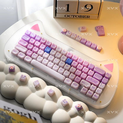 XVX 148 teclas teclas con temática de gatos perfil MAO, teclas coreanas brillantes y adorables para teclado 61 64 68 78 87 96 98 104 108