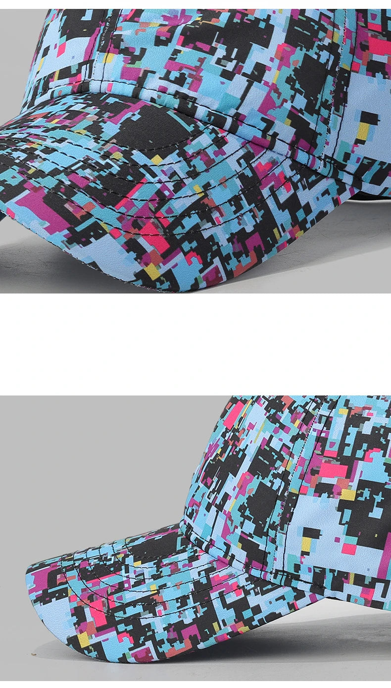 Sommer-Baseballkappe mit Graffiti-Motiv und Leuchtelementen, Unisex, Outdoor-Sonnenschutz, modische Sportkappe, lässige Duckbill-Kappe