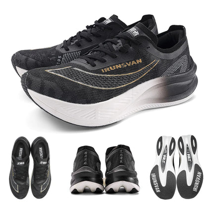 IRUNSVAN Sapatilhas de Corrida para Homem Respiráveis, Calçado Desportivo Leve para Maratona com Placa de Carbono, Sapatilhas Casuais Confortáveis para Treino Atlético